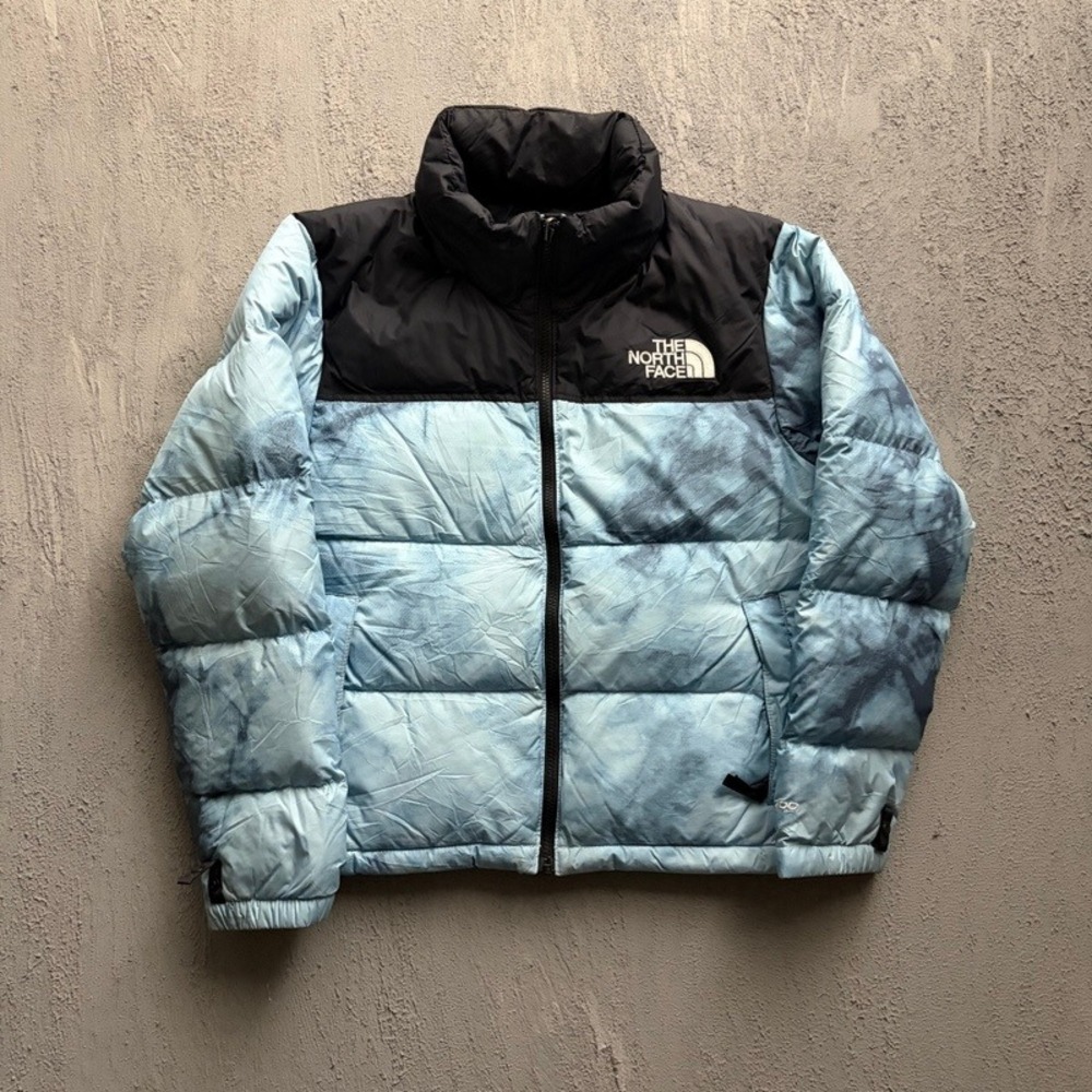 The North Face Nuptse 700 Puffer Women's Small Blue Tie Dye Print 1996 Retro